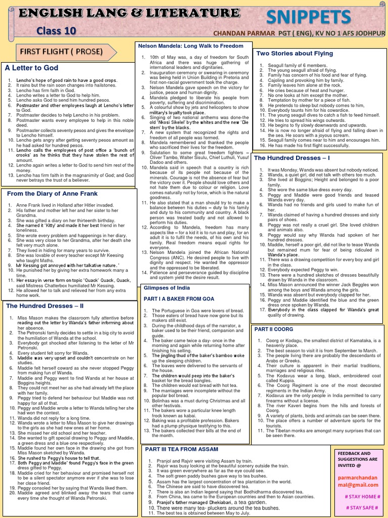 Class 10 Snippets | PDF | Nelson Mandela | Poetry