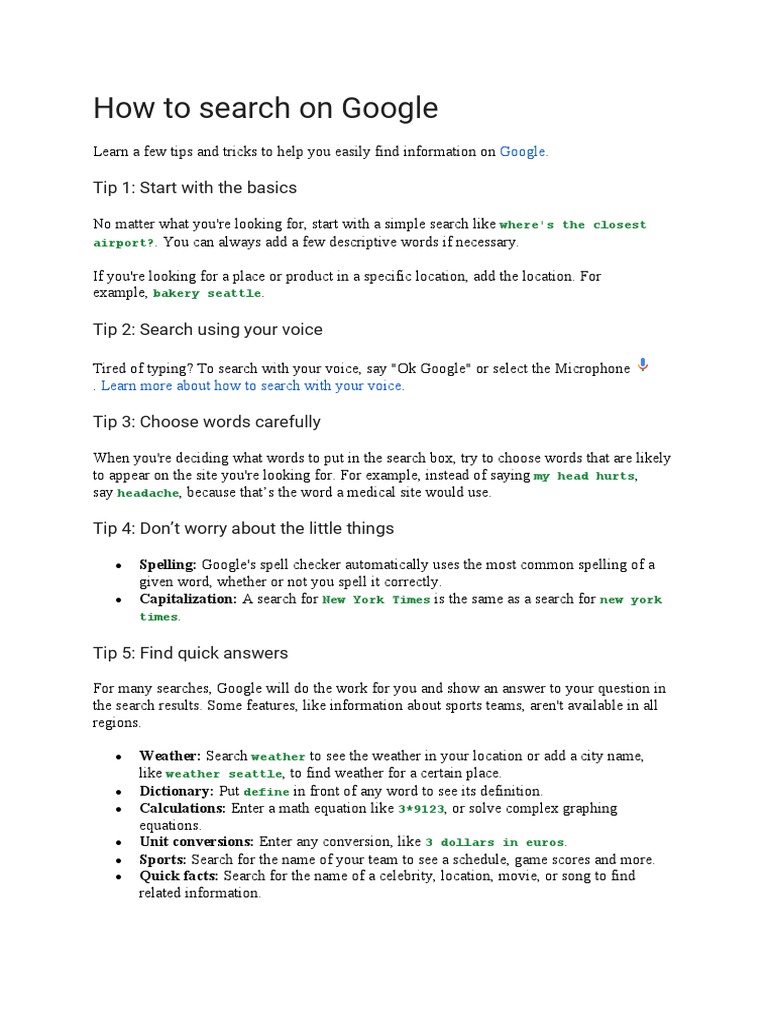 How To Search On Google PDF