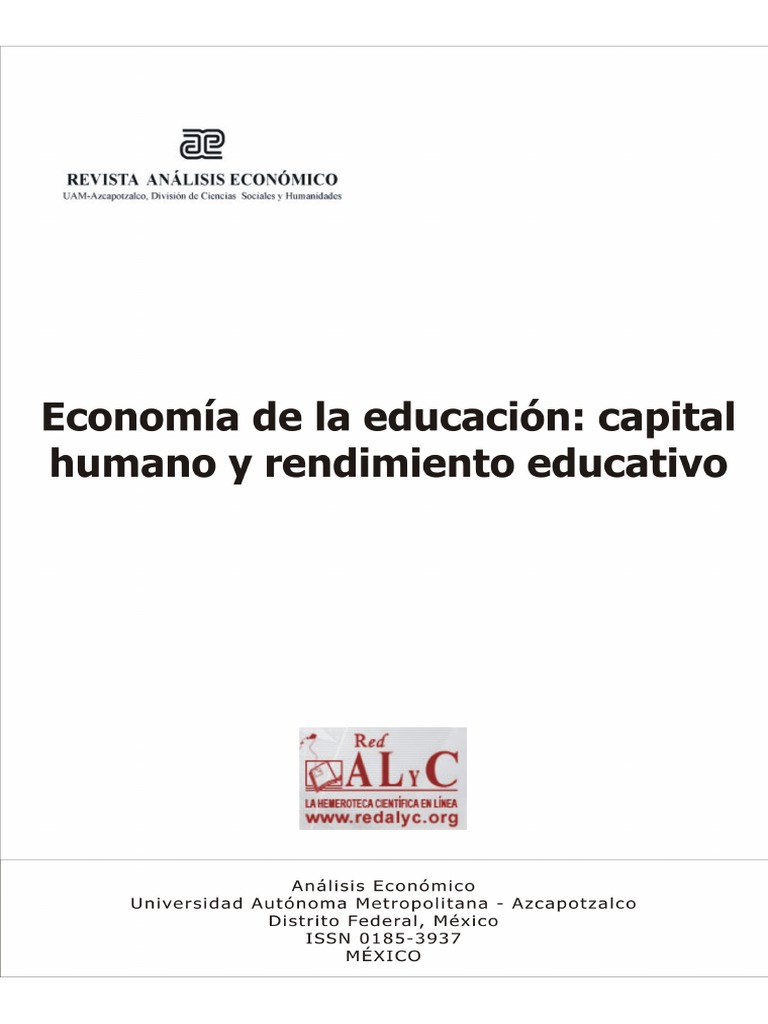 Economía de la Educación en México | PDF | Capital humano | Capital ...