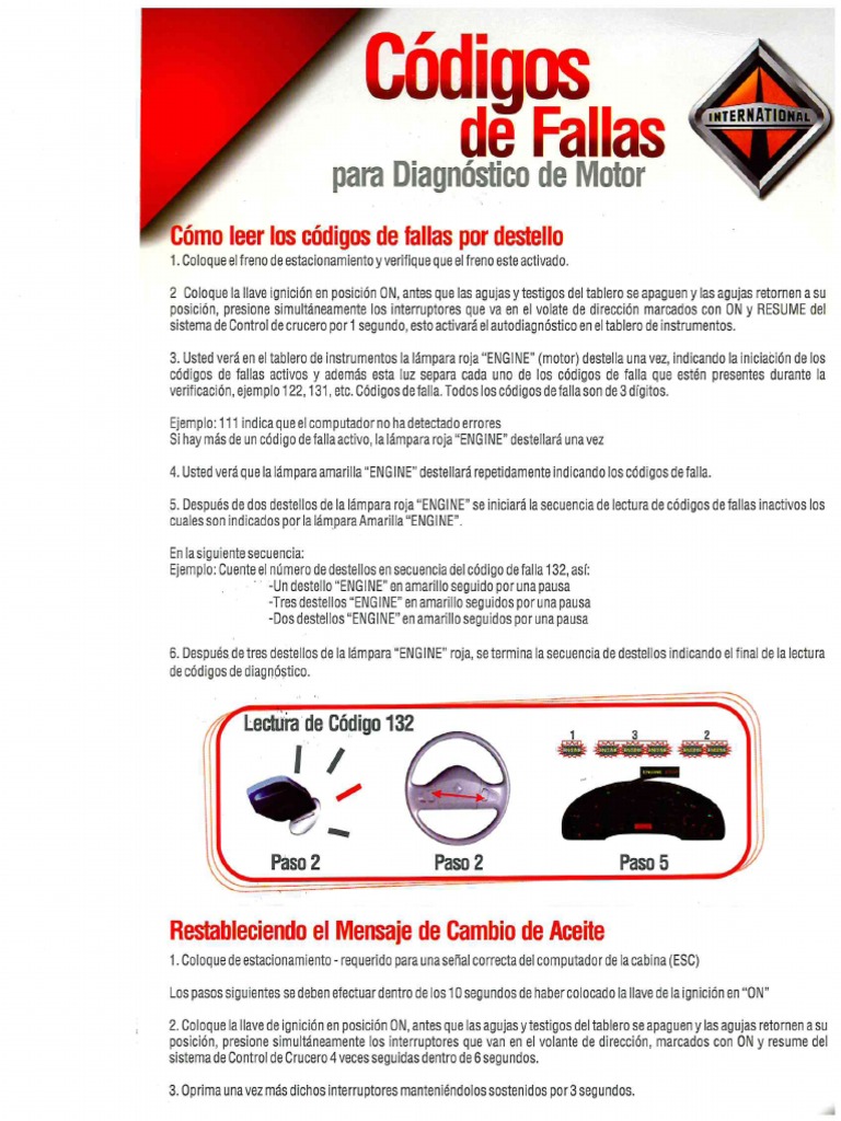 Codigos de Falla Dignostico - Motor 1 | PDF