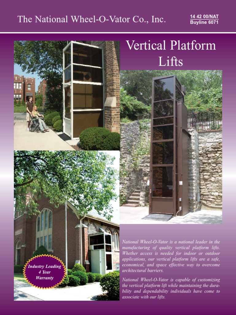 National Wheel-O-Vator Vertical Lifts | PDF | Elevator | Door