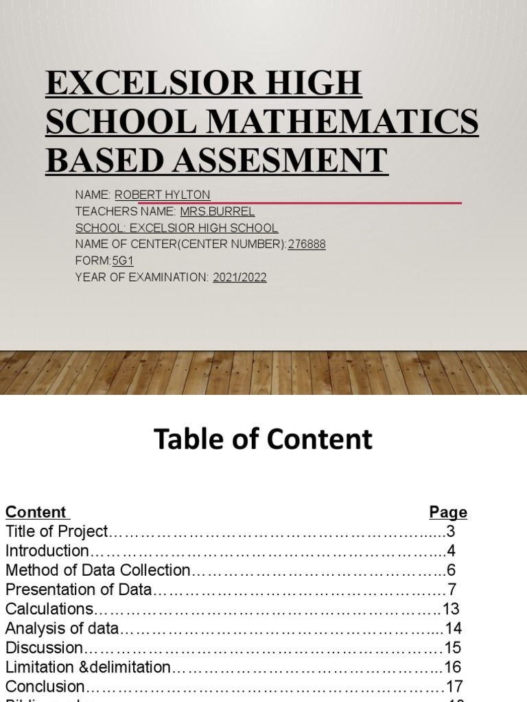 Excelsior High School Math Assessment 2021 | PDF | Weight | Quartile