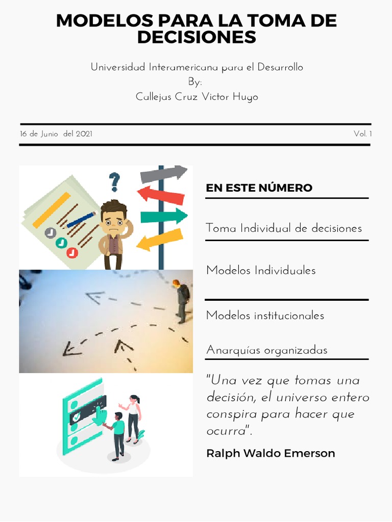 Modelos para La Toma de Decisión-Callejas Cruz Victor Hugo | PDF | Toma ...