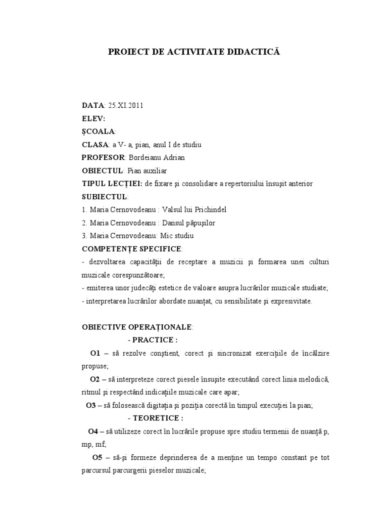 Plan de Lectie 2 | PDF