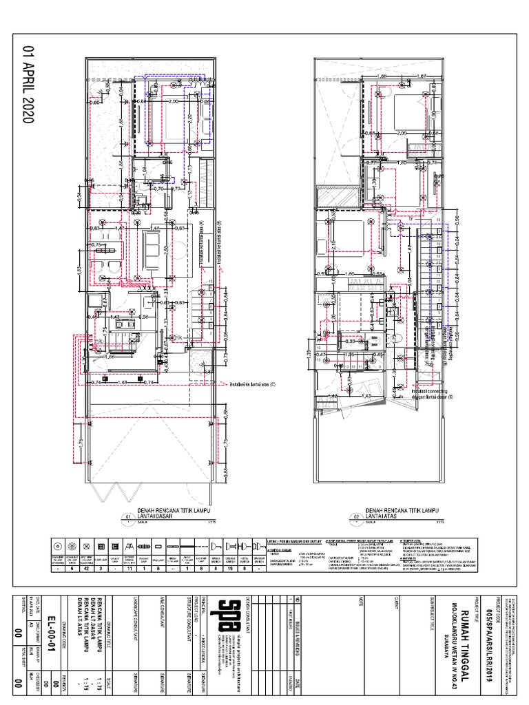 01 - Denah Rencana Titik Lampu Mojo Ltdasar & Ltatas - 010420 | PDF