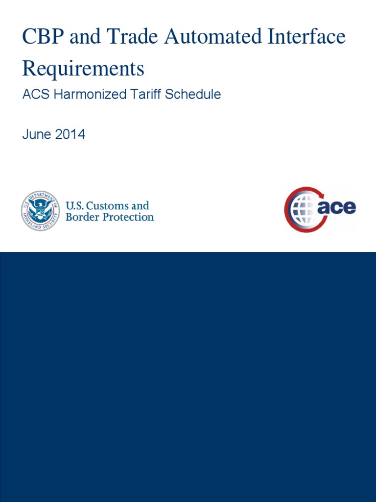ACS CATAIR Harmonized Tariff Schedule PDF Customs Tariff