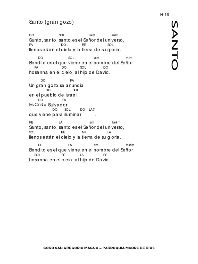 Canto de Gozo: Santo y Alabanzas | PDF