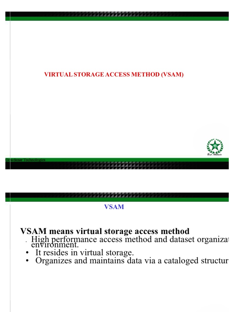VSAM Virtual Storage Access Method System Software Computing