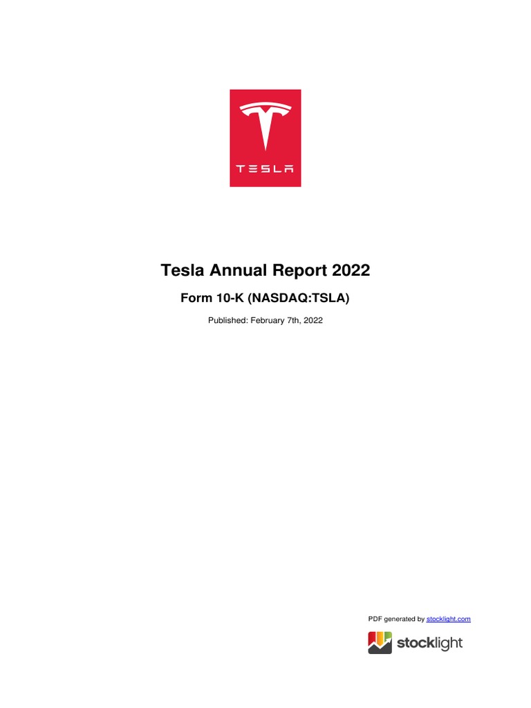 Tesla Annual Report PDF