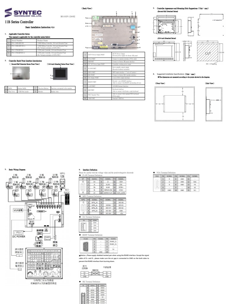 B01-SOP-11B-002 - 11B Controller Series - Basic Installation ...