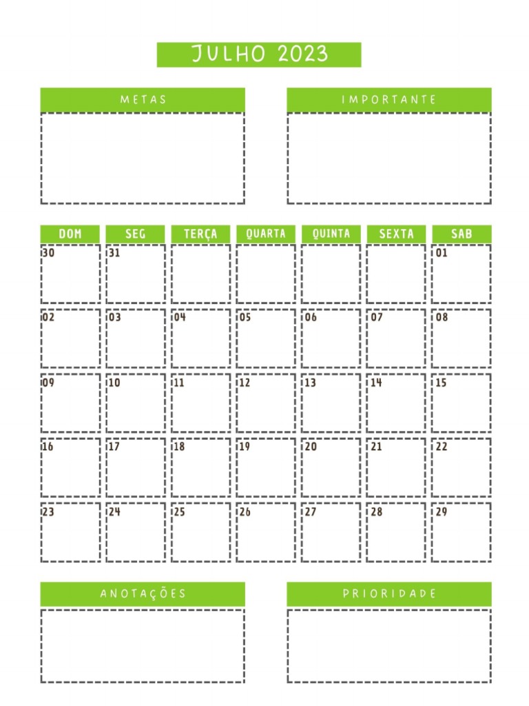 Planner 2023 para Baixar PDF