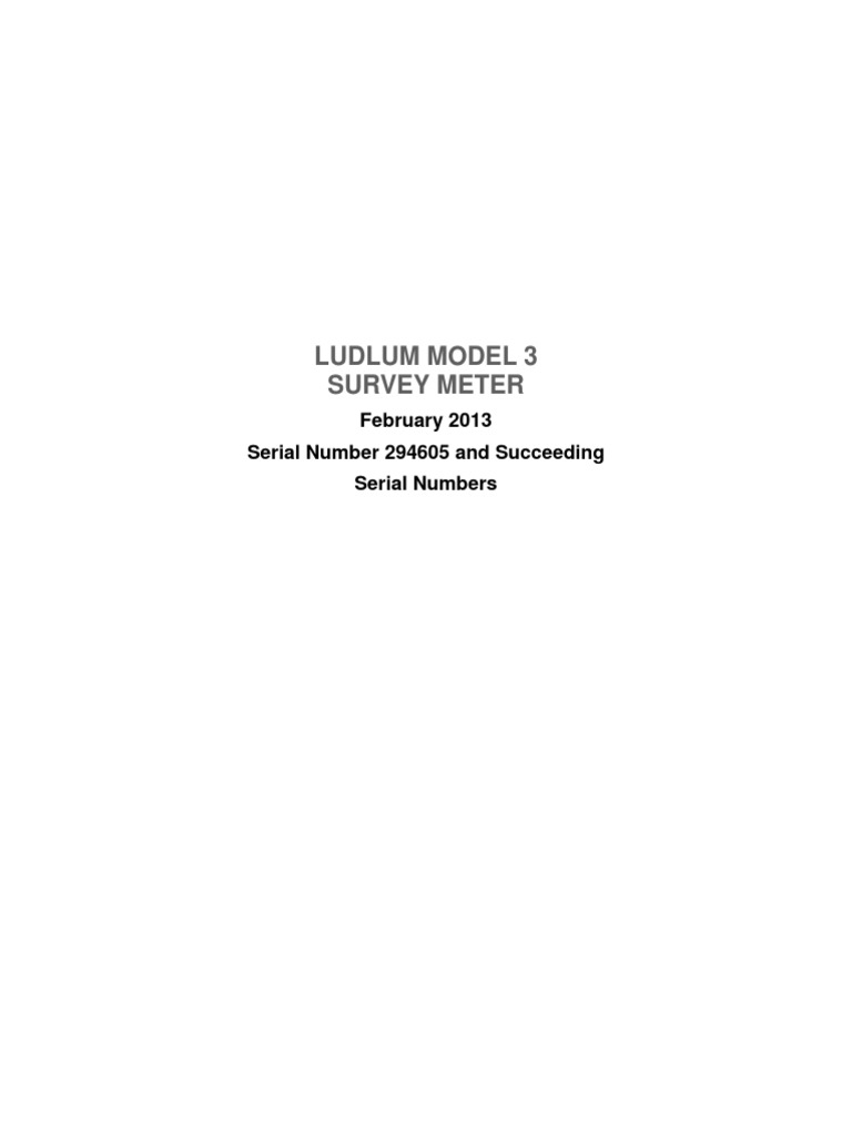 Ludlum Model 3 Operation Manual Feb2013 PDF Calibration
