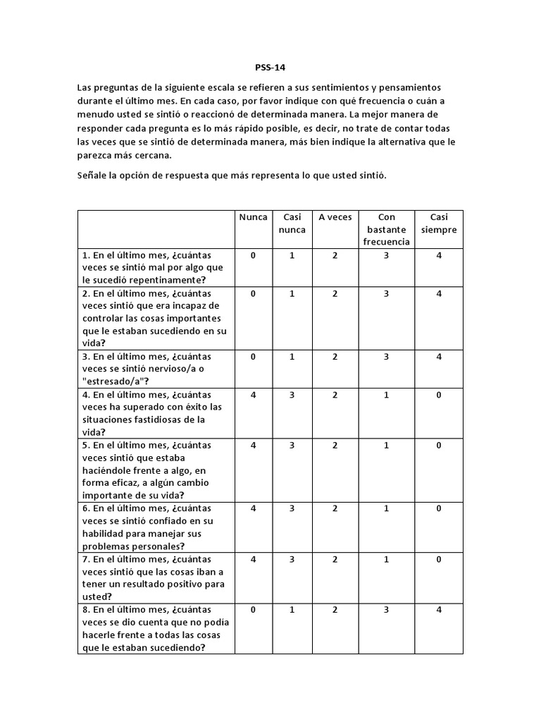 PSS 14 | PDF