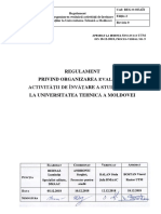 Regulament Privind Organizarea Evaluării Activităţii de Învăţare A Studenţilor La UTM