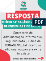 Resposta Secretaria de Administração - Ofício 14º SALÁRIO