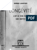 Lakhovsky Georges - Longevite - L'Art de Vivre Vieux Sans Souffrir