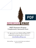 Redwood Prep HSPT Mini Diagnostic Practice Test