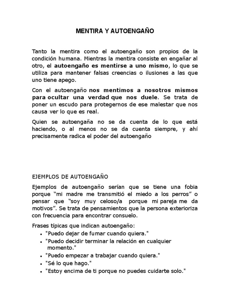 Mentira y Autoengaño | PDF