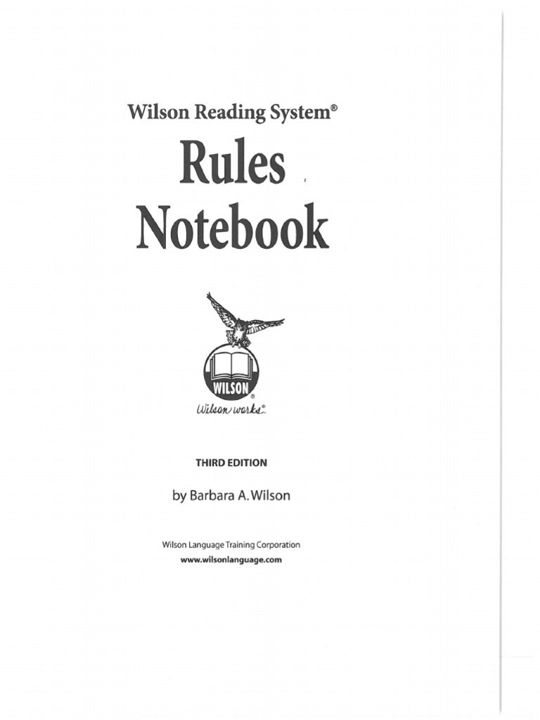 Wilson Reading System Rules Notebook | PDF