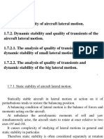 Aircraft Lateral Motion Stability and Transient Analysis