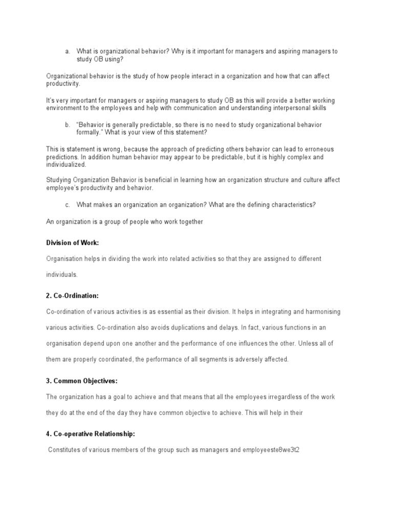 What Is Organizational Behavior Pdf Organizational Behavior