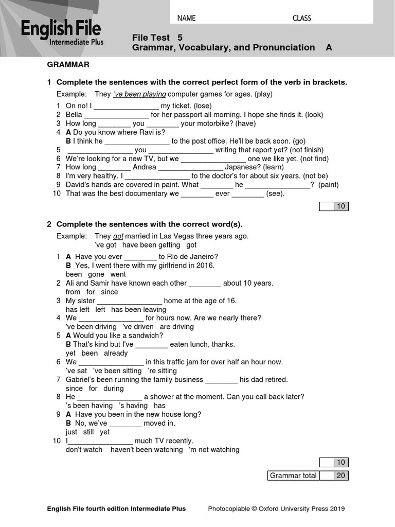 Ef4e Intplus Filetest 5a Pdf English Language