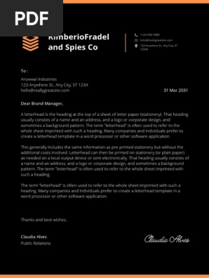 Black Gold Minimalist Business Letterhead