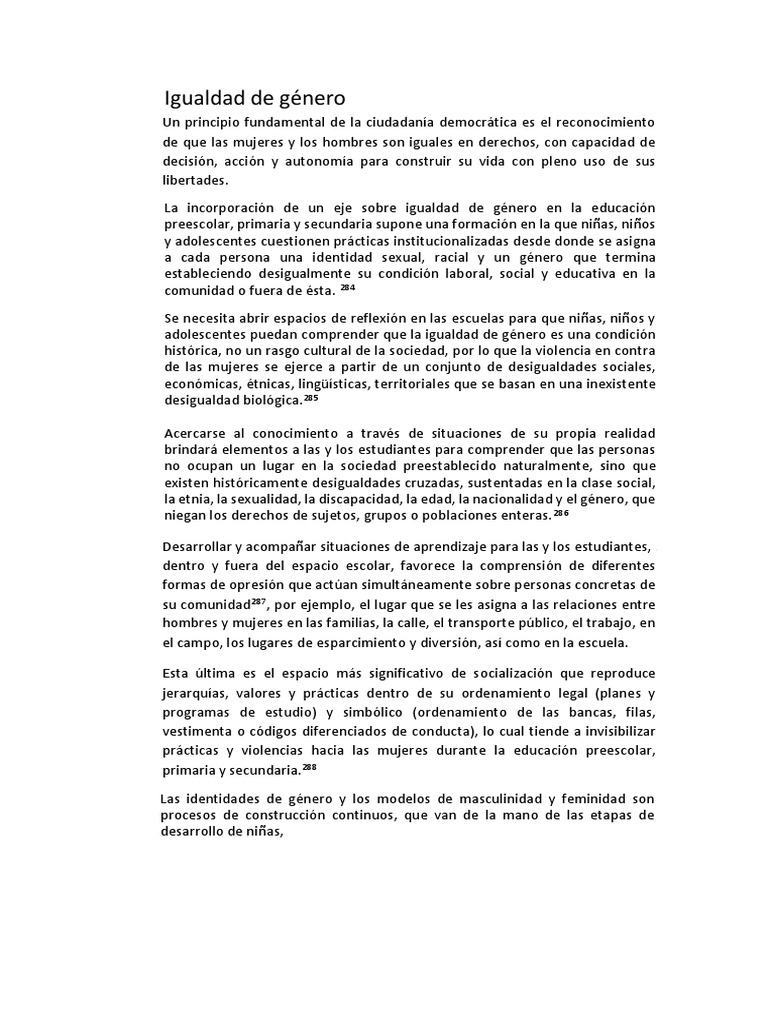 Igualdad de Género en la Educación Infantil | PDF | Mujer | Estudios de ...