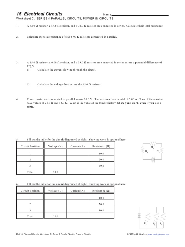 Electrical Connections Activity PDF
