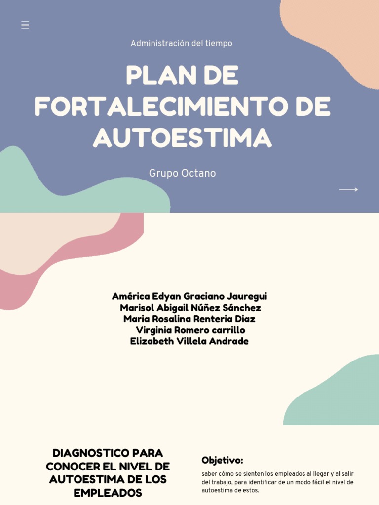 Plan de Fortalecimiento de Autoestima | PDF | Autoestima | Sicología