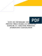 Nota de Informare Generala Privind Prelucrarea Si Protectia Datelor Cu Caracter Personal Ale Clientilor BT 15-08-2019