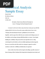 Rhetorical Analysis Sample