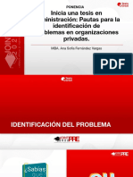 Inicia Una Tesis en Adminnsitración - Pautas para Identificar Problemas en Organiz. Privadas