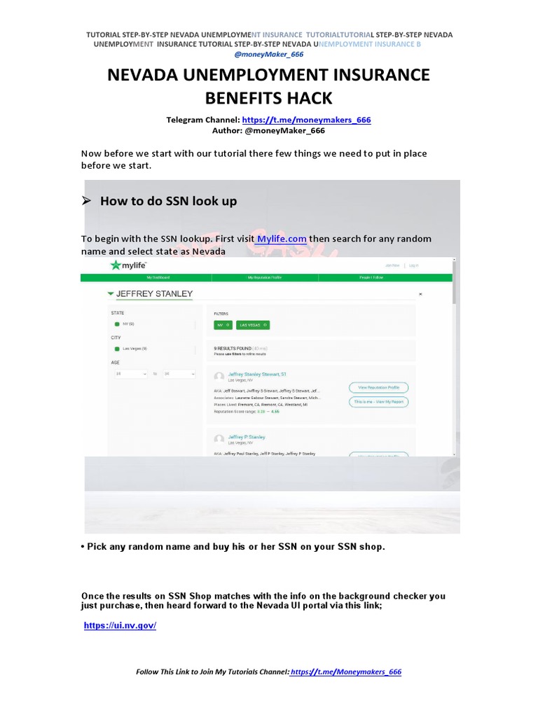 NEVADA UNEMPLOYMENT INSURANCE BENEFITS HACK RichieHacker PDF