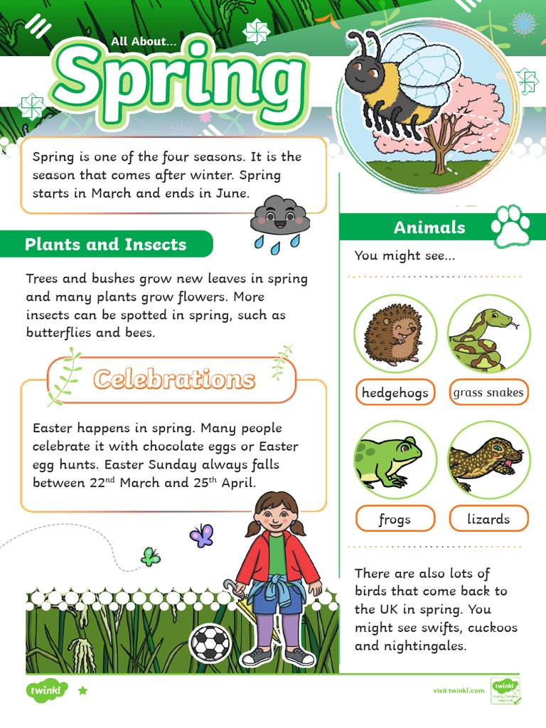 Spring Reading Differentiated Comprehension Activity Sheets - English