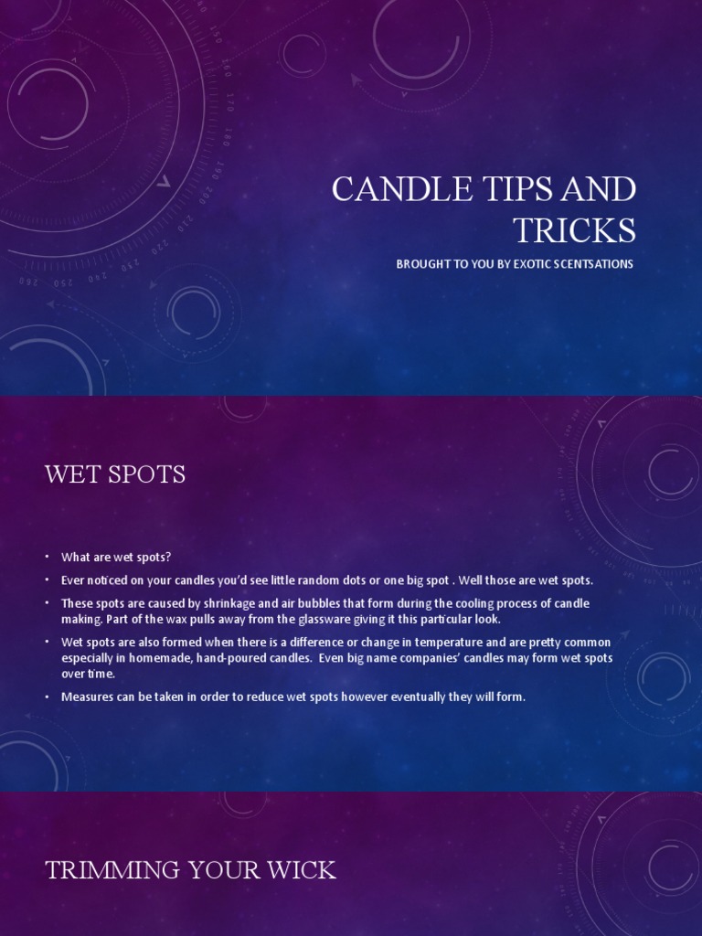 Candle tips and tricks pdf candle