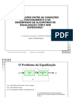 Apresentação sobre condições de funcionamento de Algoritmos de Equalização em Processamento Digital de Sinais