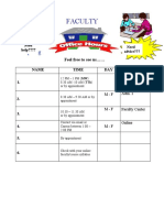 Faculty Office Hours Template