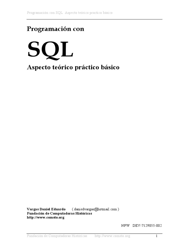 SQL Tutorial | PDF | SQL | Informática