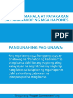 Ang Pamamahala at Patakaran Sa Pananakop NG Mga Hapones