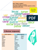 Verbos regulares e irregulares en español