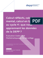 Calcul R FL Chi Calcul Mental Calcul en Ligne Au Cycle 4 Que Nous Apprennent Les Donn Es de La Depp 119695