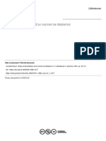 Essai d'Interprétation d'Un Sonnet de Mallarmé - Robert Condat