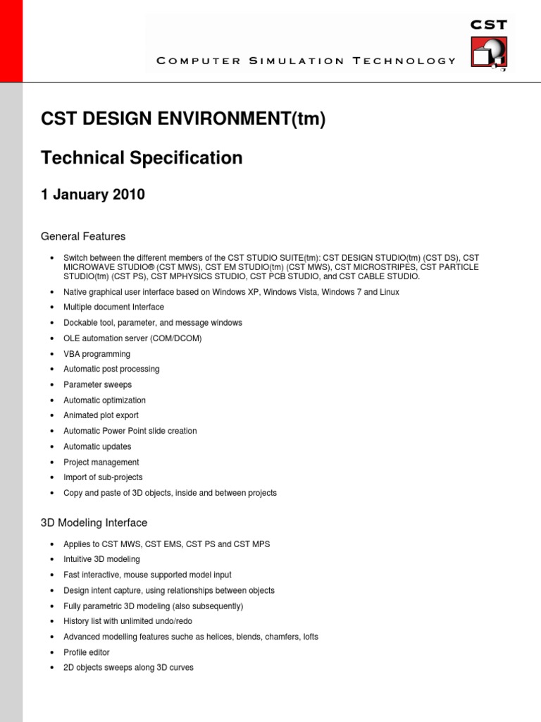 CST DE - TechnicalSpec | PDF | Graphical User Interfaces | Microsoft ...