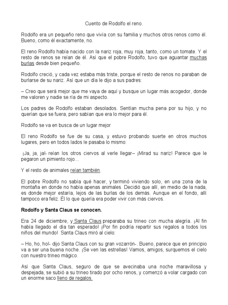 Rodolfo, el reno de la nariz roja | PDF | Papá Noel