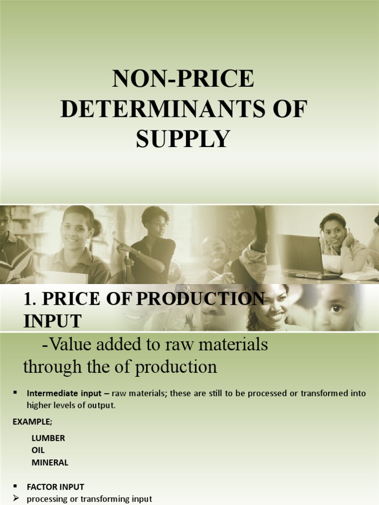 NonPrice Determinants of Supply PDF Supply (Economics) Supply
