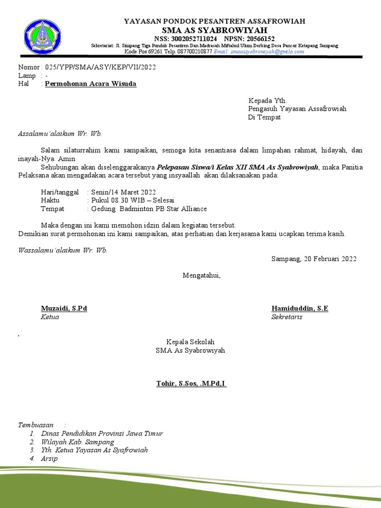 Surat Permohonan Wisuda PDF