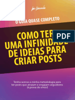 Ebook Como Ter Uma Infinidade de Ideias para Post