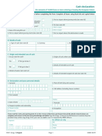 Cash declaration form