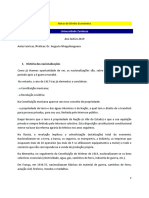 Direito Económico Nacionalizações Privatizações